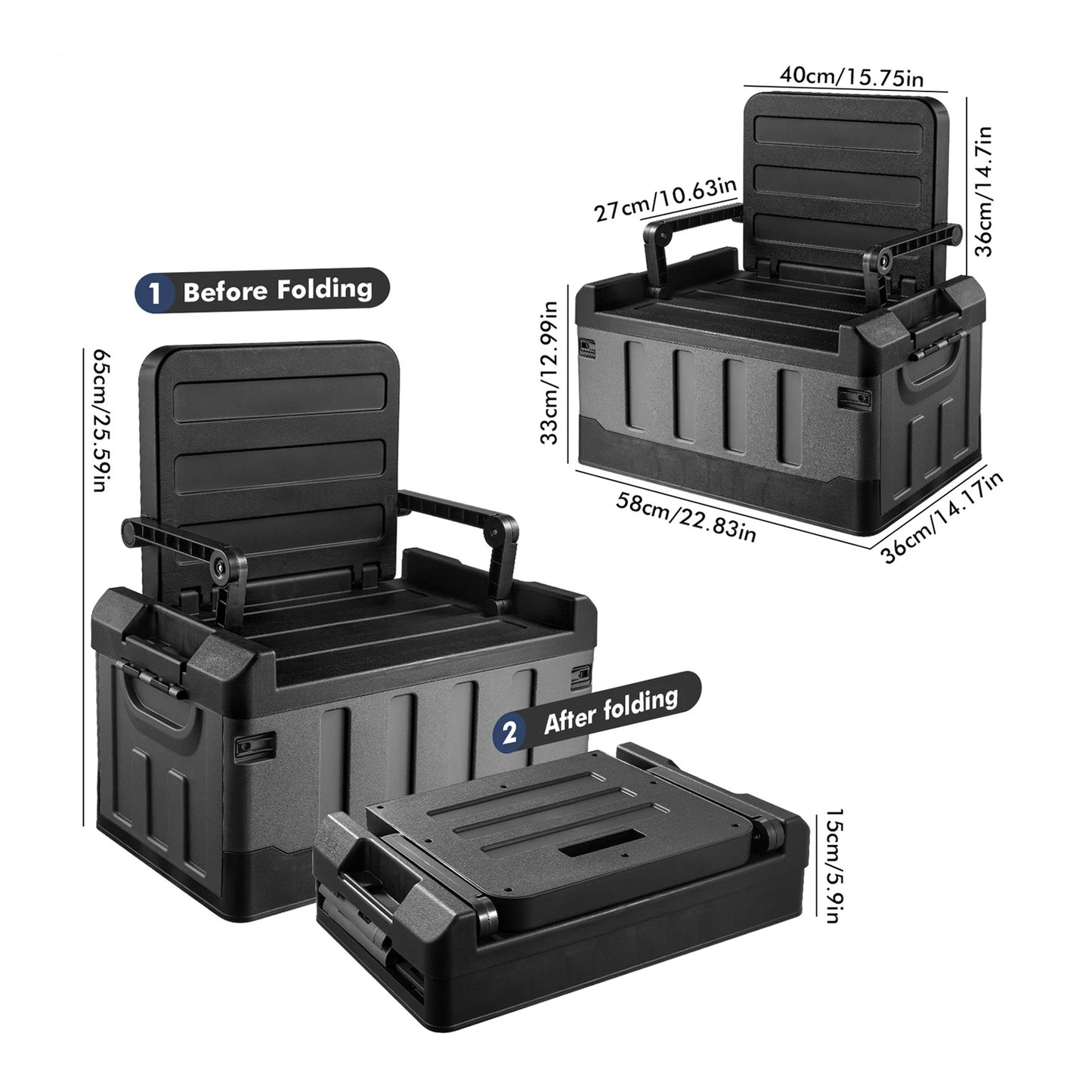 Heavy Duty Foldable Boot Organiser & Seat